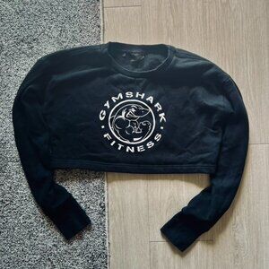 Gymshark Legacy  Crop Top Logo Long Sleeve Women’s Small Black